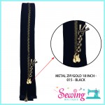 ZIP - GOLD METAL ZIP (015)